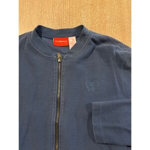 Vtg Liz Claiborne Women's Blue Full Zip Cardigan Sweater Size Small 100%‎ Cotton